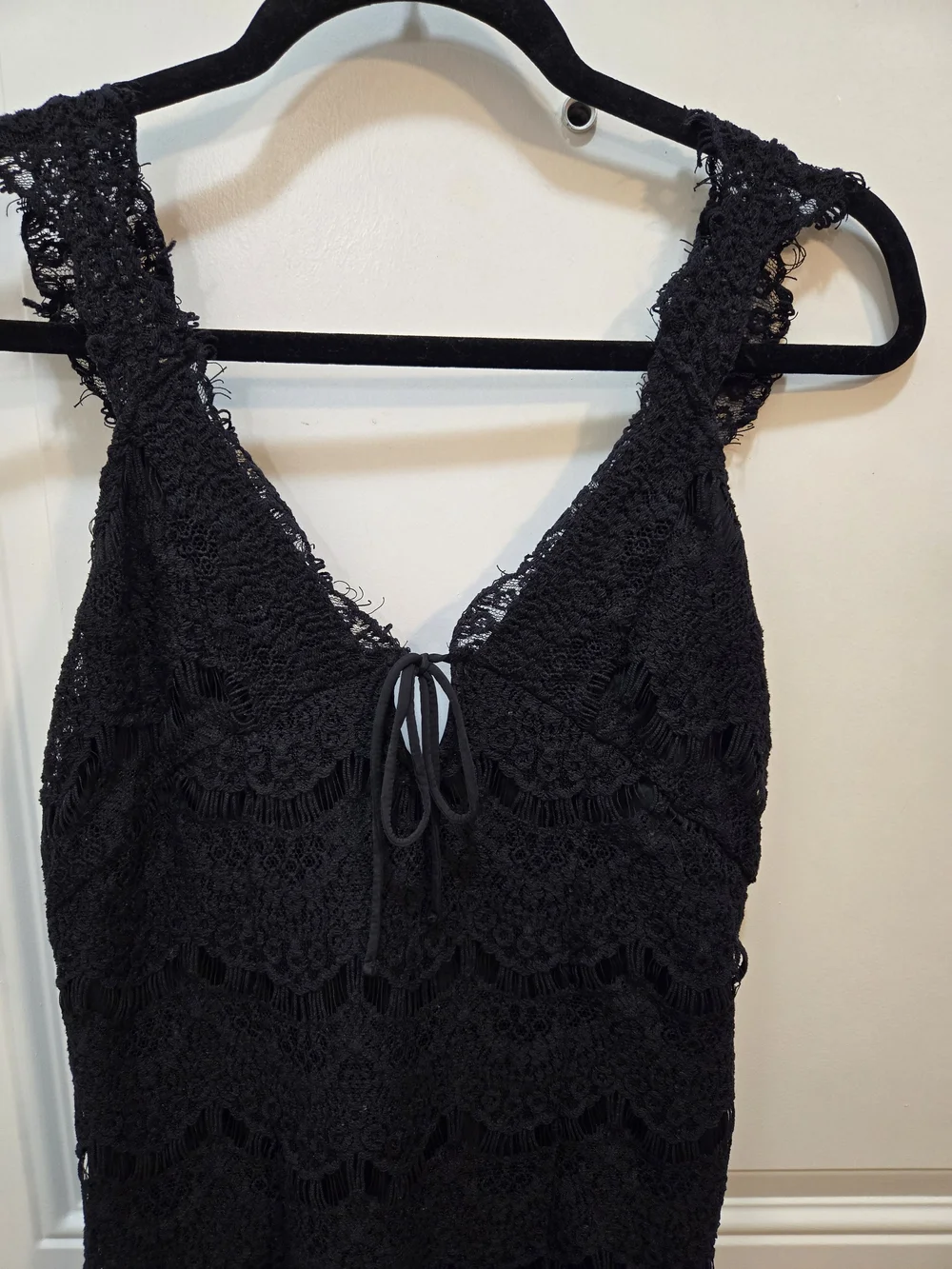 Intimately Free People Black Lace Mini Dress Slip Size M • Good